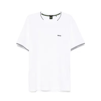 Hugo Boss Boss Taul Tipped Crewneck T-shirt In White