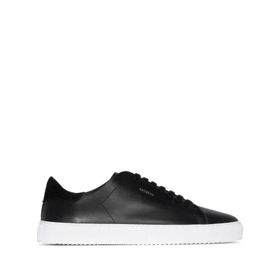 Axel Arigato 90 Clean Black Low Top Sneakers With Logo Lettering On The Side In Leather Man In Multi