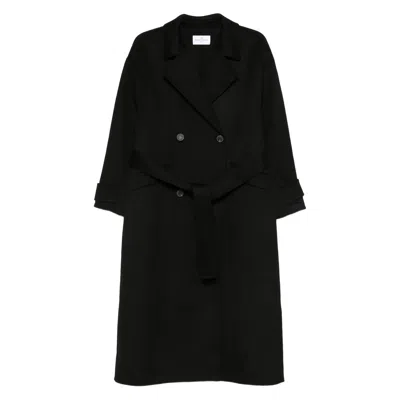 The Dynamis Studio Belted Double-breasted Coat In Black