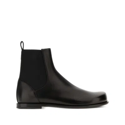 Fendi Ff Squared Chelsea Boots In Nappa Leather Shoes In Black