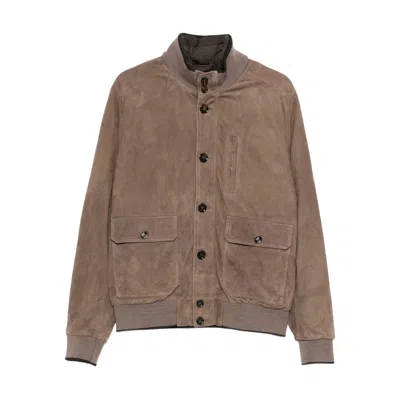 Moorer Button-fastening Flap-pocket Jacket In Brown