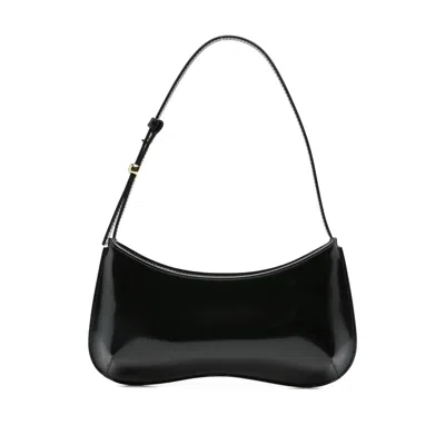 Jacquemus Versatile Shoulder Bag Adjustable Strap Smooth Finish In Black