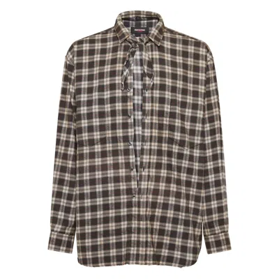 Dsquared2 Checked Shirt In Brown