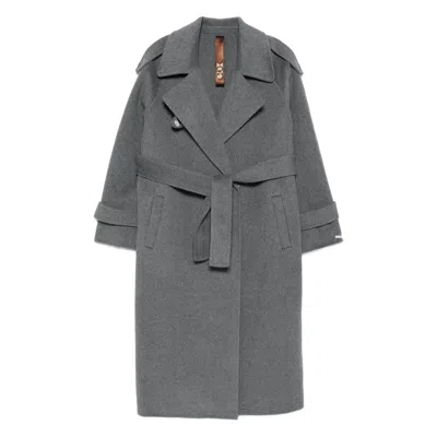 Glox Belted Patch-pocket Coat In Green