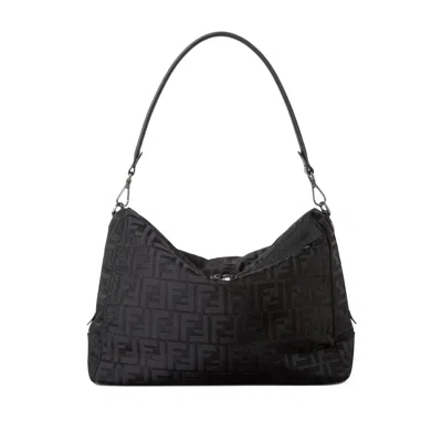 Fendi Large Lui Ff-pattern Messenger Bag In Black