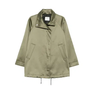 Covert Drawstring-hem Jacket In Green