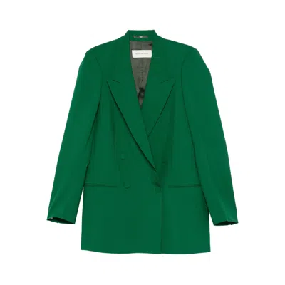 Dries Van Noten Long-sleeved Suit Jacket In Green