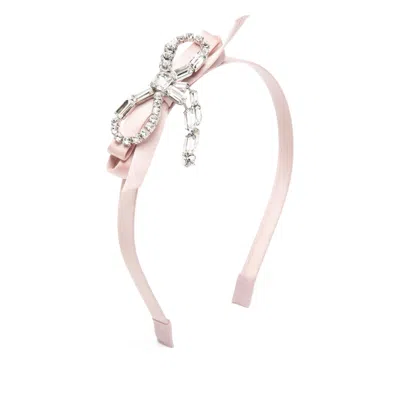 Jimmy Choo Crystal-bow Headband In Pink