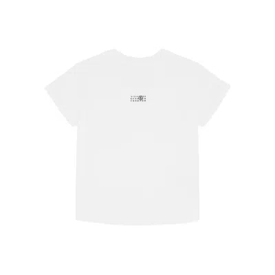 Mm6 Maison Margiela Women White Logo Cotton T-shirt, S Luxury T-shirts For Women Darveys