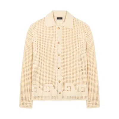 Alanui Where The Wave Begins Openwork Buttoned Shirt In Neutral