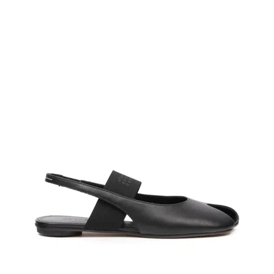 Mm6 Maison Margiela Logo Detailed Open-toe Slingback Sandals In Black