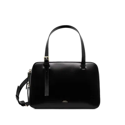 A.p.c. Virginie Box Handbag 18 Cm X 27.5 Cm X 10 Cm In Black