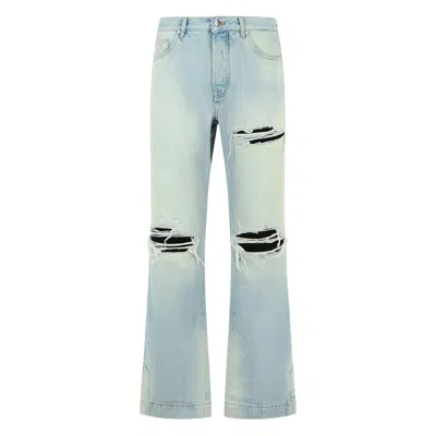 Amiri Distressed-effect Flared Jeans In Blue