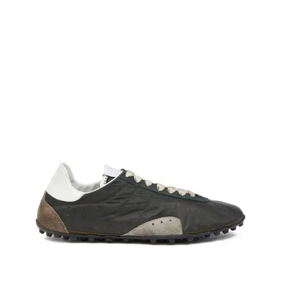 Maison Margiela Sneakers Sprinters In Suede And Leather With Vintage Finish In Black