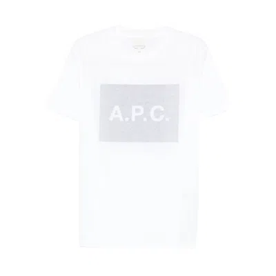 Apc A. P.c. Rectangular-shape-logo T-shirt In White