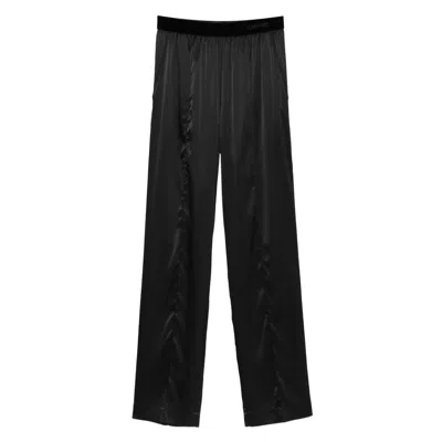 Tom Ford Stretch Silk Satin Pj Pants Trousers Black In Black