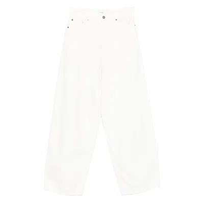 Haikure Bethany Twill Wide-leg Jeans 45 In White