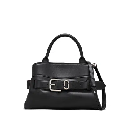Marc Jacobs The Satchel Dakota Small Black Handbag With Logo Embossed On The Back And Belt Closure In Leather Wo