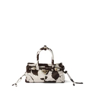 Prada Bonnie Mini Printed Leather Handbag In Red