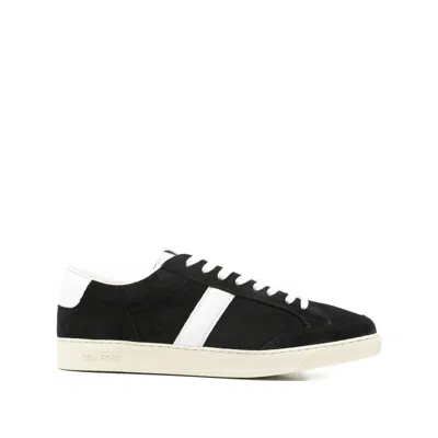 Tom Ford Blake Sneakers Suede Upper Contrast Stripe Rubber Sole In Black