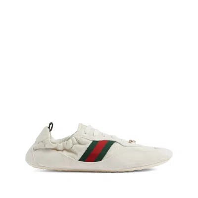 Gucci Cream Calf Leather Bos Taurus Low Top Sneakers In Neutral