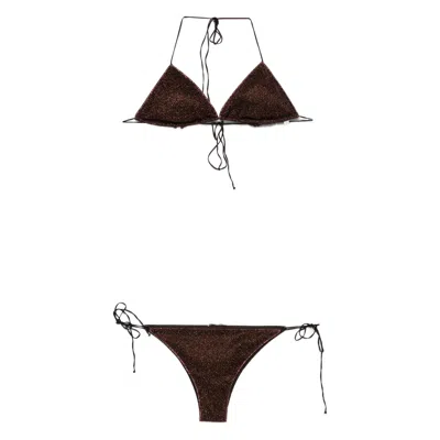 Oseree Glitter-effect Triangle Bikini In Multi