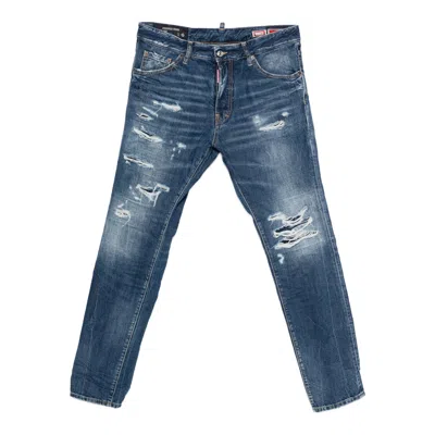 Dsquared2 Teddy Distressed Jeans In Blue
