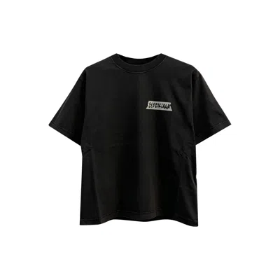 Balenciaga Medium Fit Masking Tape Logo Dry Jersey T-shirt In Black
