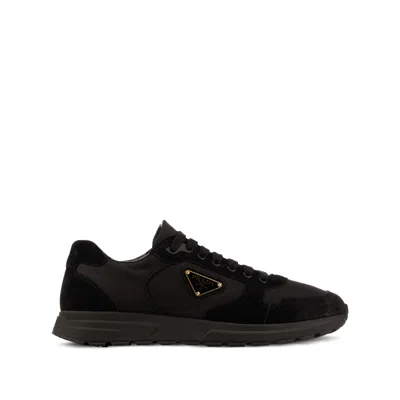 Prada Re-nylon And Leather Prax 2.0 Low-top Sneakers In Black