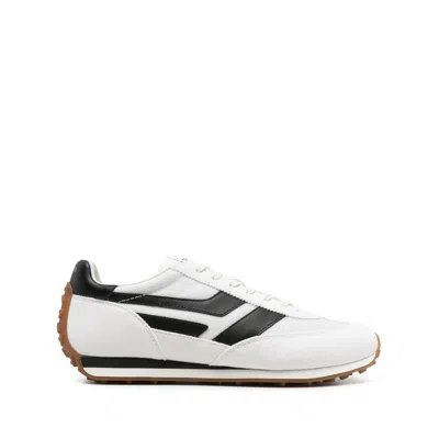 Tom Ford Low-profile White Sneakers With Black Leather Accents In White