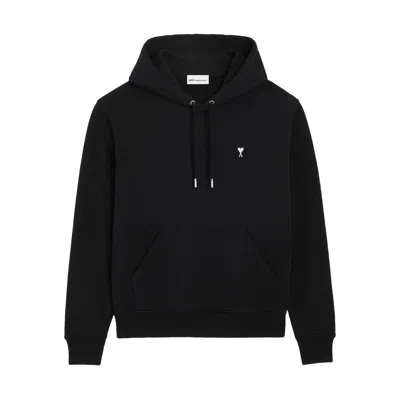 Ami Alexandre Mattiussi Ami Paris Heartfelt Pullover Hoodie For Men In Black