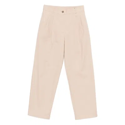 Calvin Klein Button Pleated Trousers In Neutral