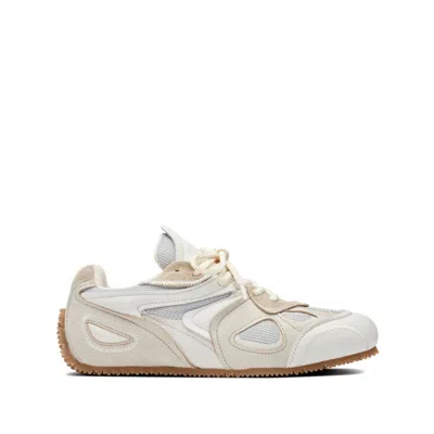 Axel Arigato Slow Runner White And Beige Sneaker With Mesh Inserts And Grooved Sole In Leather And Fabric Woman