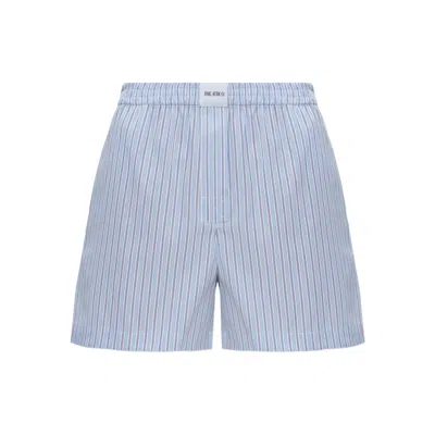 Attico Striped-pattern Elasticated Mini Shorts In Multi