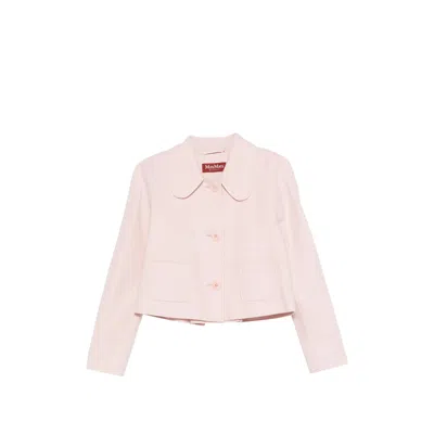 Max Mara Collared Patch-pocket Jacket In Pink