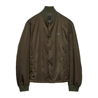 Prada Single Breasted Jacket In Brown