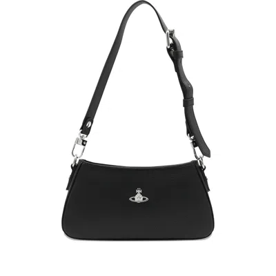 Vivienne Westwood Tasha Shoulder Phone Bag Faux Leather Black-3d-orb
