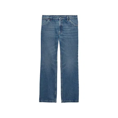 Prada Washed Denim Jeans With Regular Waist And Tight Fit In Blue