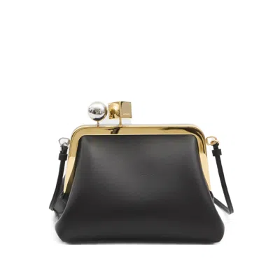 Jacquemus Le Berlingot Black Crossbody Bag With Removable Strap In Leather For Women