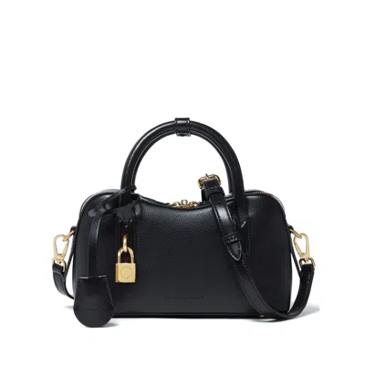 Stella Mccartney Ryder Black Small Handbag With Two Top Handles And Front Padlock Detail With Logo In Ecoleather Woma