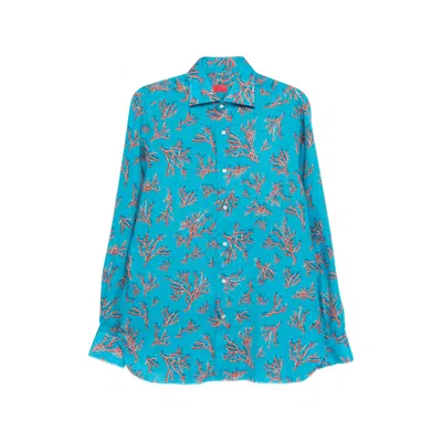 Isaia Patterned Shirt In Blue