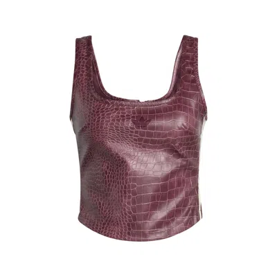Adidas Originals Crocodile-effect Corset In Burgundy