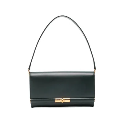 Dolce & Gabbana Marlene Rectangular Shoulder Bag Gold Tone Hardware In Green