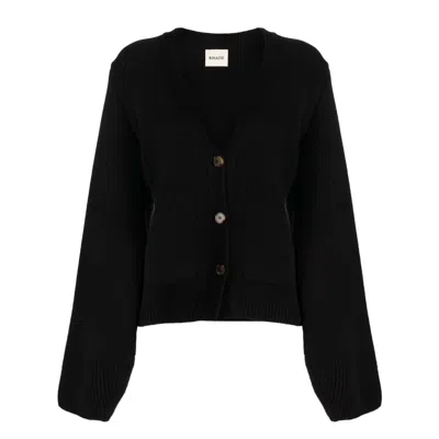 Khaite Scarlet Cashmere Cropped Cardigan In Black