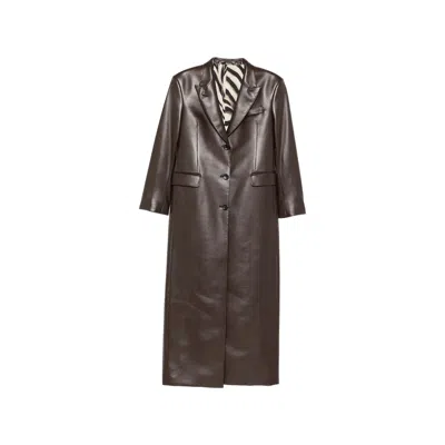 Eraldo Buttoned Coat In Brown