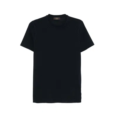 Zanone Crew Neck Short Sleeve Basic T-shirt In Blue