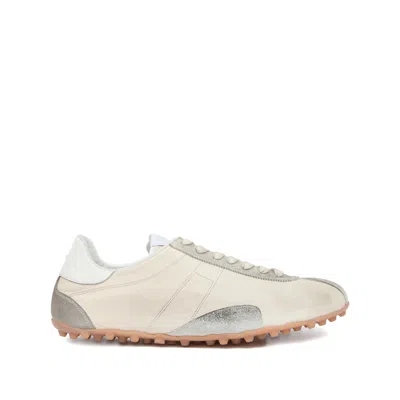 Maison Margiela Sneakers Sprinters In Suede And Leather With Vintage Finish In White