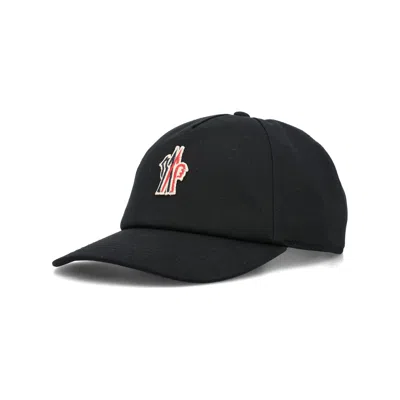 Moncler Grenoble Logo Patch Cotton Twill Baseball Cap In Pink