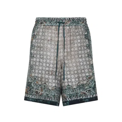 Amiri Multicolor Bandana Silk Bermuda In Neutral