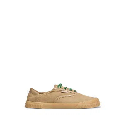 Moncler Lace-up Suede Sneakers With Leather Lining And 2.4 Cm Sole Height In Neutral